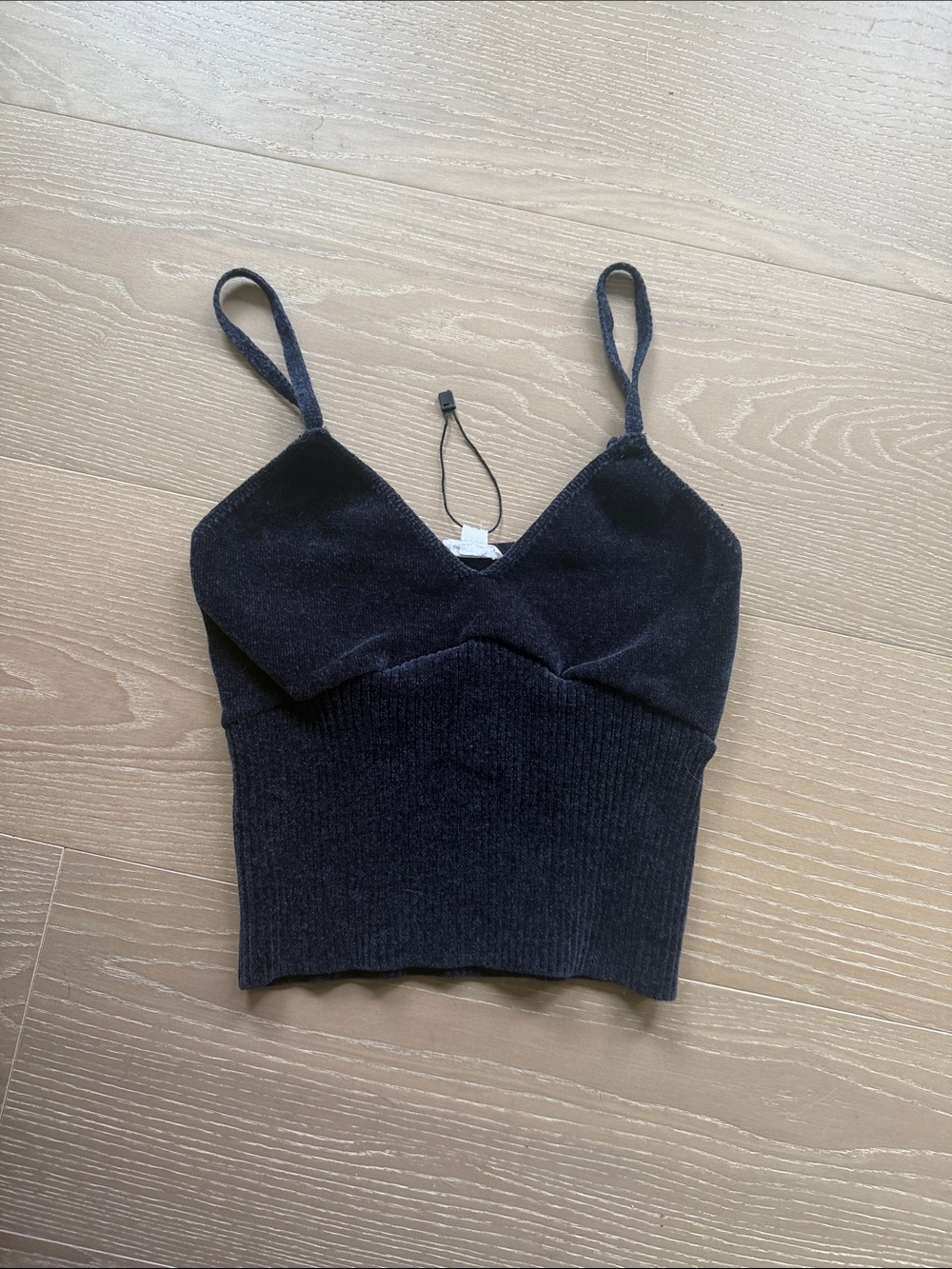 New Garage Velvet Black V-Neck Cami Top